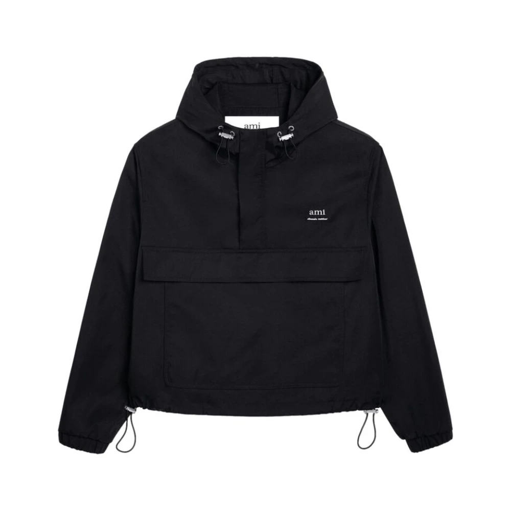 Ami Paris Hoodie Windbreaker Black Heren