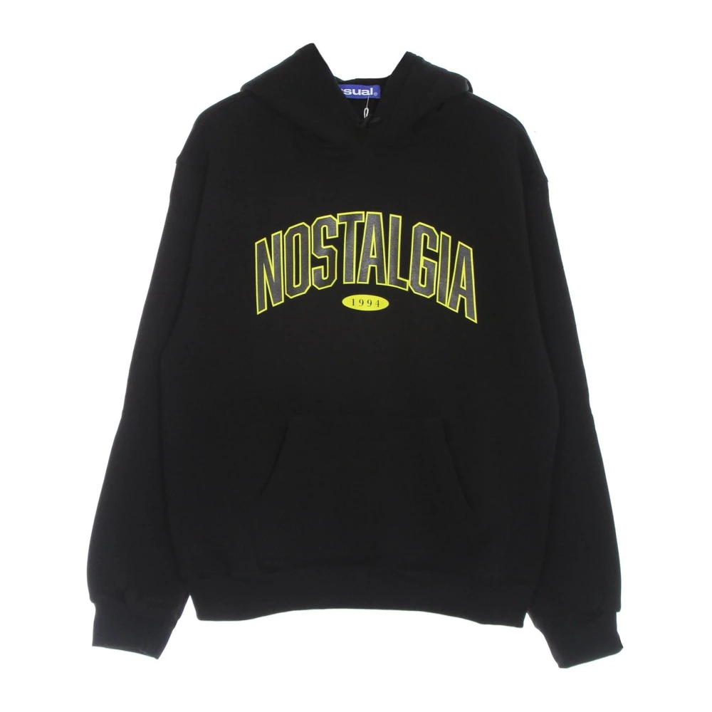 Usual Zwarte College Hoodie Sweatshirt met lange mouwen Black Heren