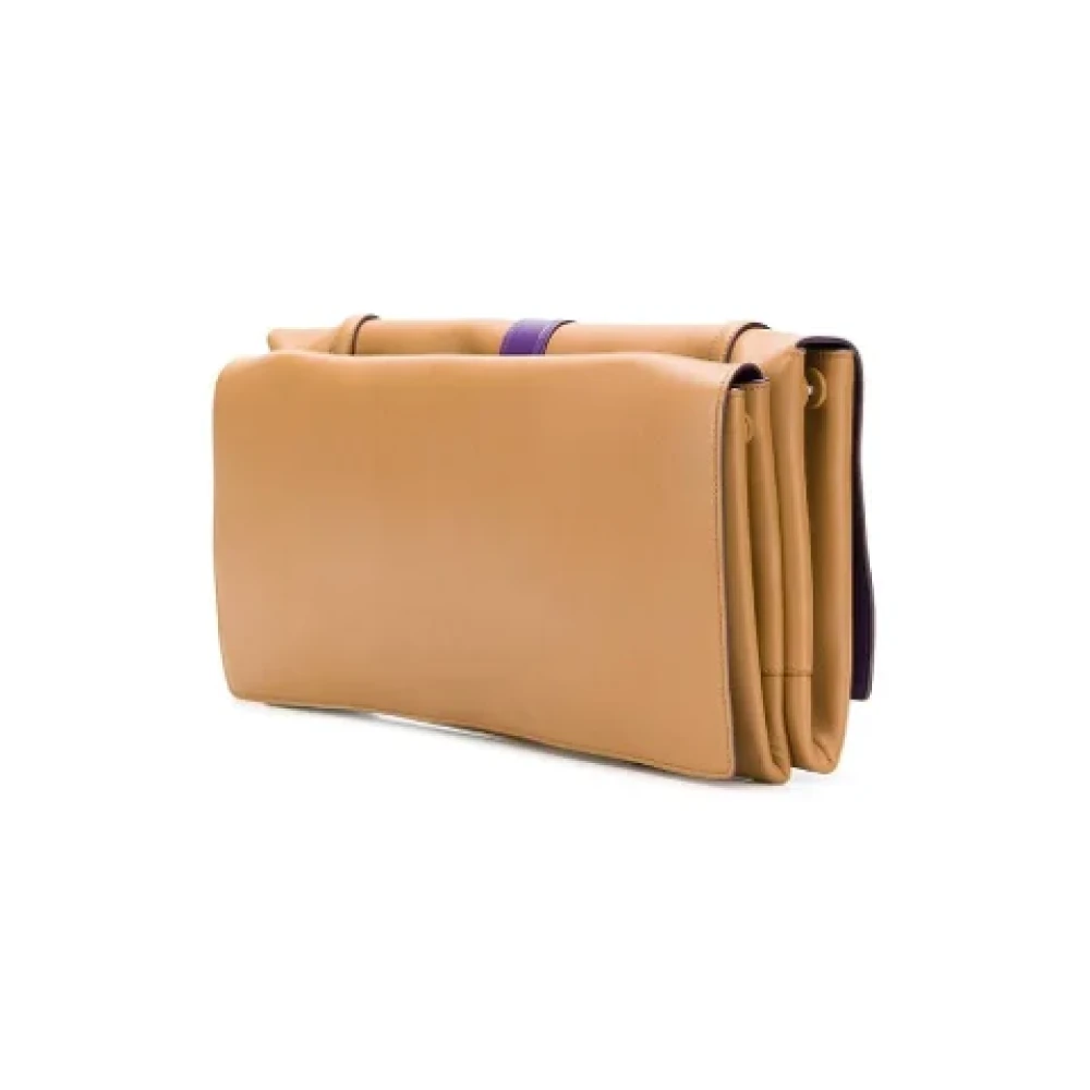 Prada Vintage Pre-owned Leather prada-bags Beige Dames