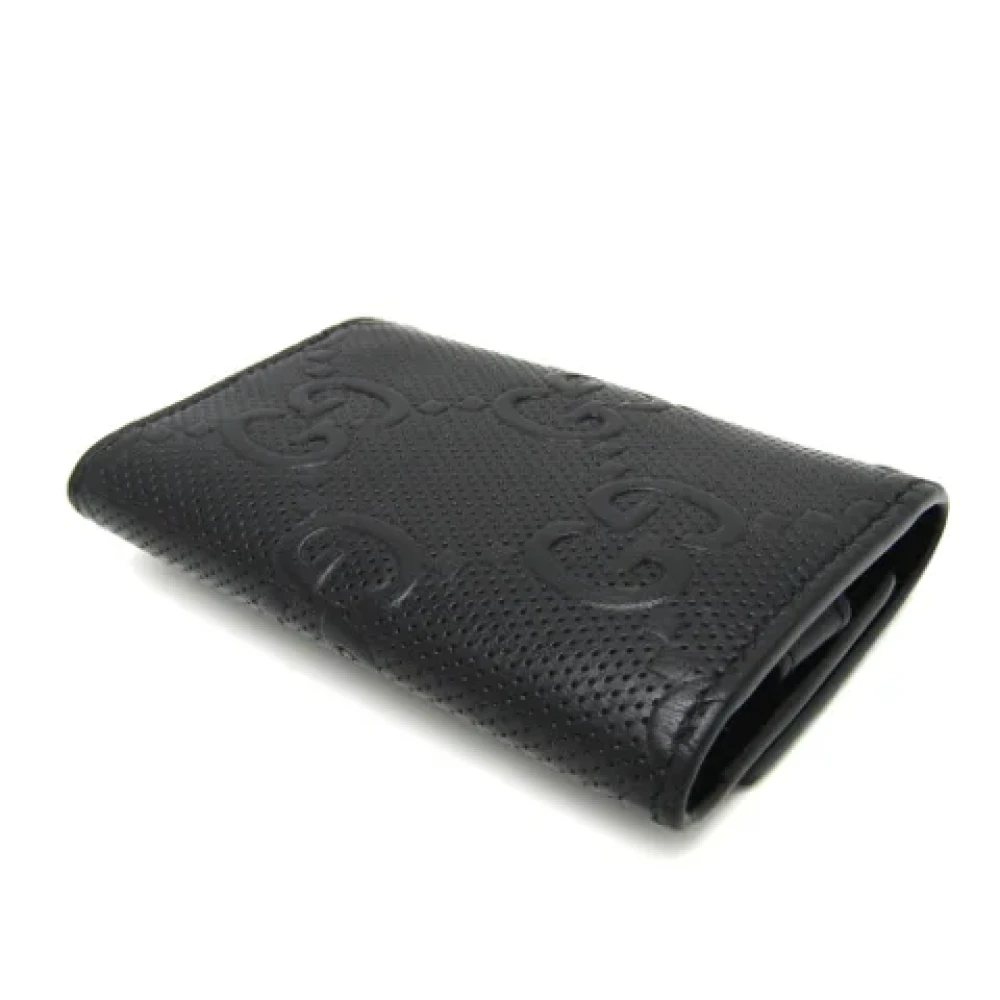 Gucci Vintage Pre-owned Leather key-holders Black Dames
