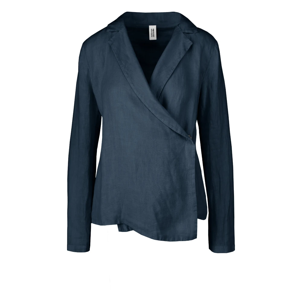 Bomboogie Mujer Azul - Chaqueta De Lino Con Corte Asimétrico - Jackets - S