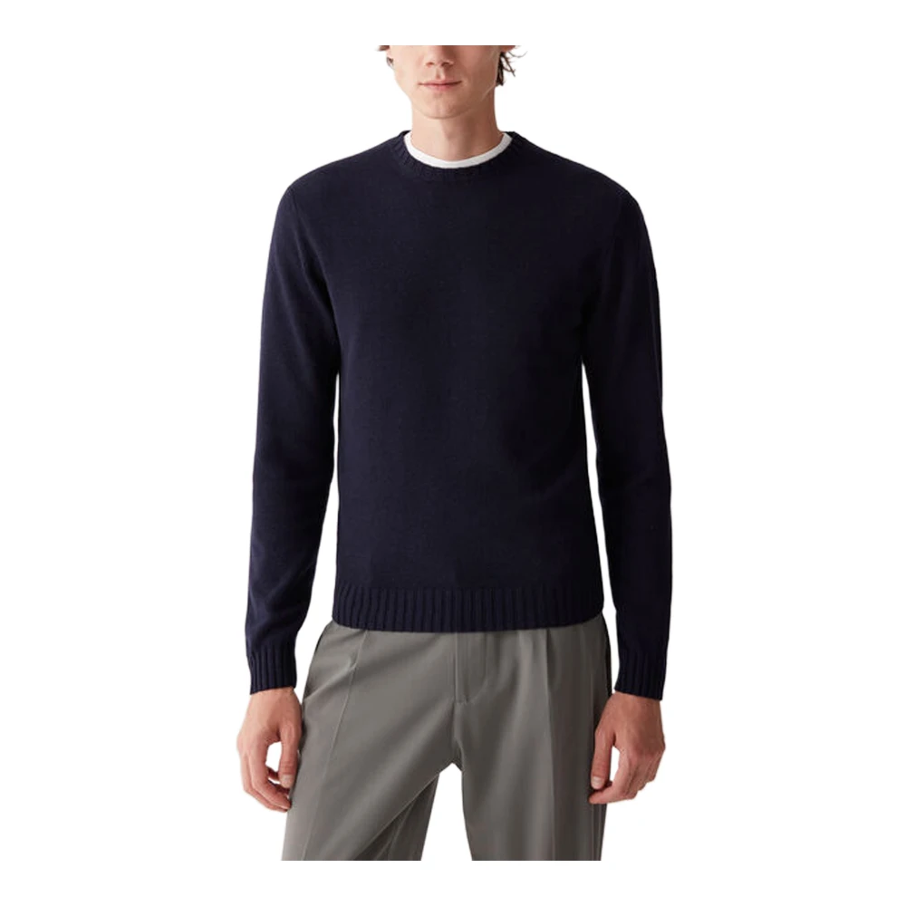 Colmar Blauwe Gebreide Ronde Hals Trui Blue Heren