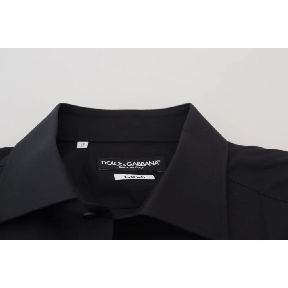 Dolce & Gabbana Elegant Zwart Formeel Overhemd Black Heren