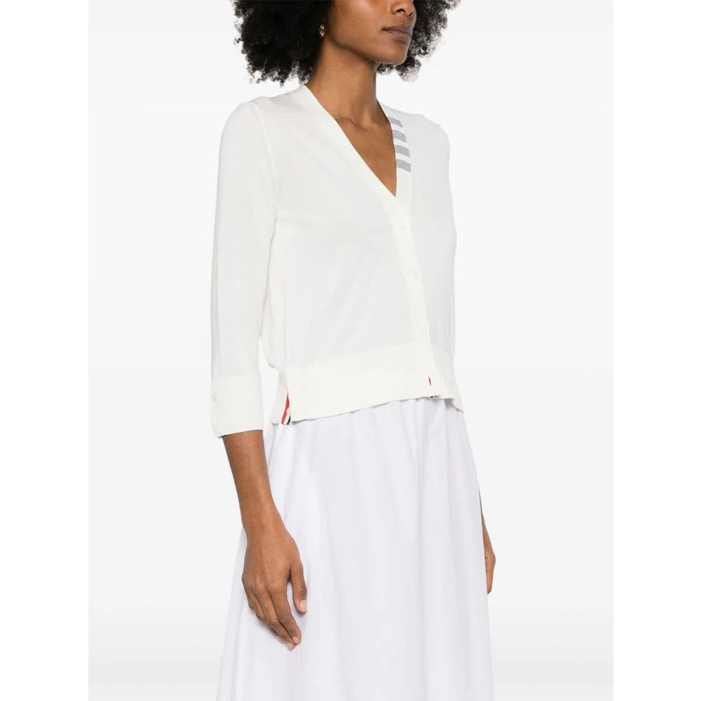 Thom Browne Witte Sweater met Handtekeningdetails White Dames