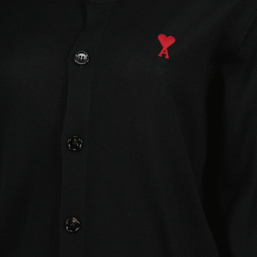 Ami Paris Hart Cardigan Lente-Zomer 2025 Black Dames