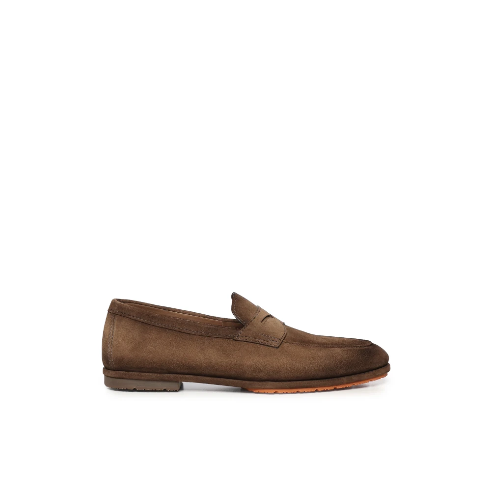 Santoni Men's Brown Carlo Penny Loafer - Loafers - 8 1/2 Uk - Shoes