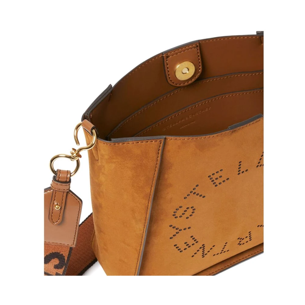 Stella Mccartney Bruine Nep Suede Studs Tas Brown Dames
