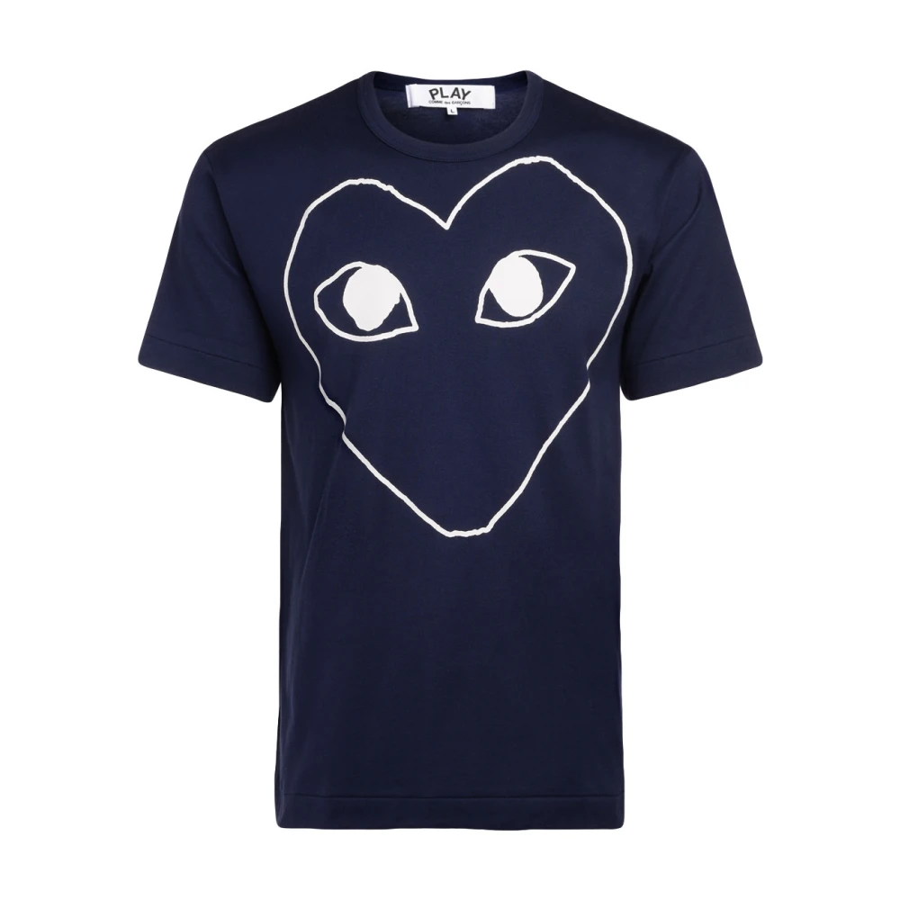 Comme des Garçons Play Blue Heart T-shirt Blue Heren