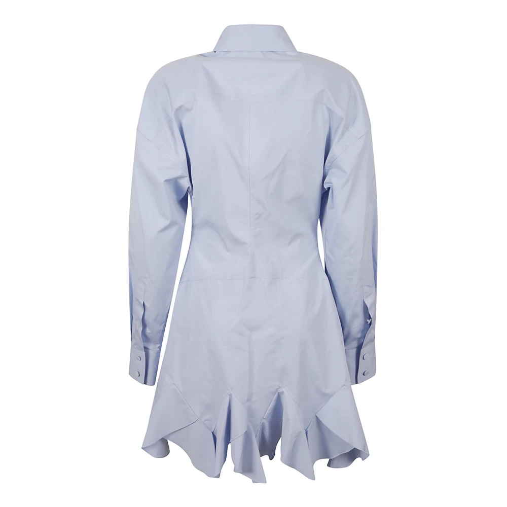 Stella Mccartney Blauwe Geruwde Overhemdjurk Blue Dames