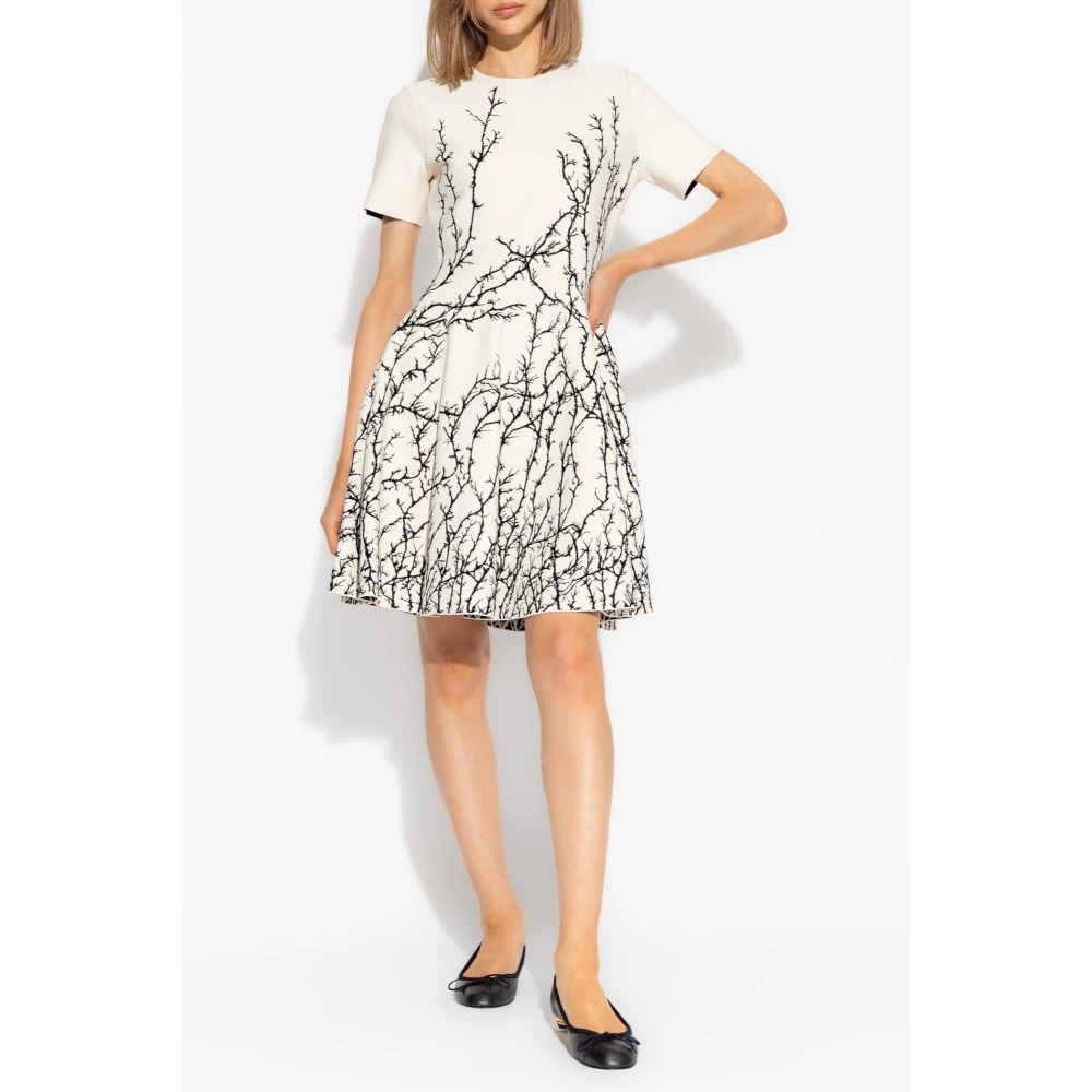 alexander mcqueen Jurk met decoratief patroon Beige Dames