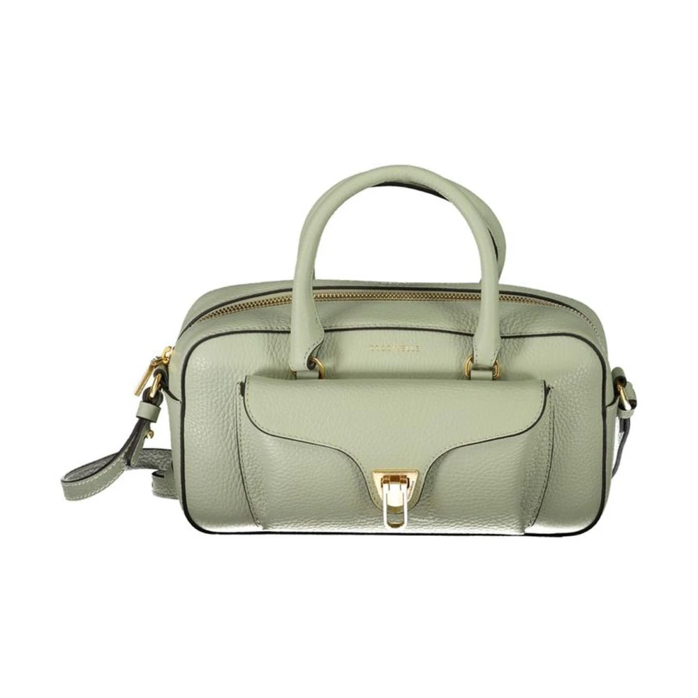 Coccinelle Groene leren handtas met handvatten Green Dames