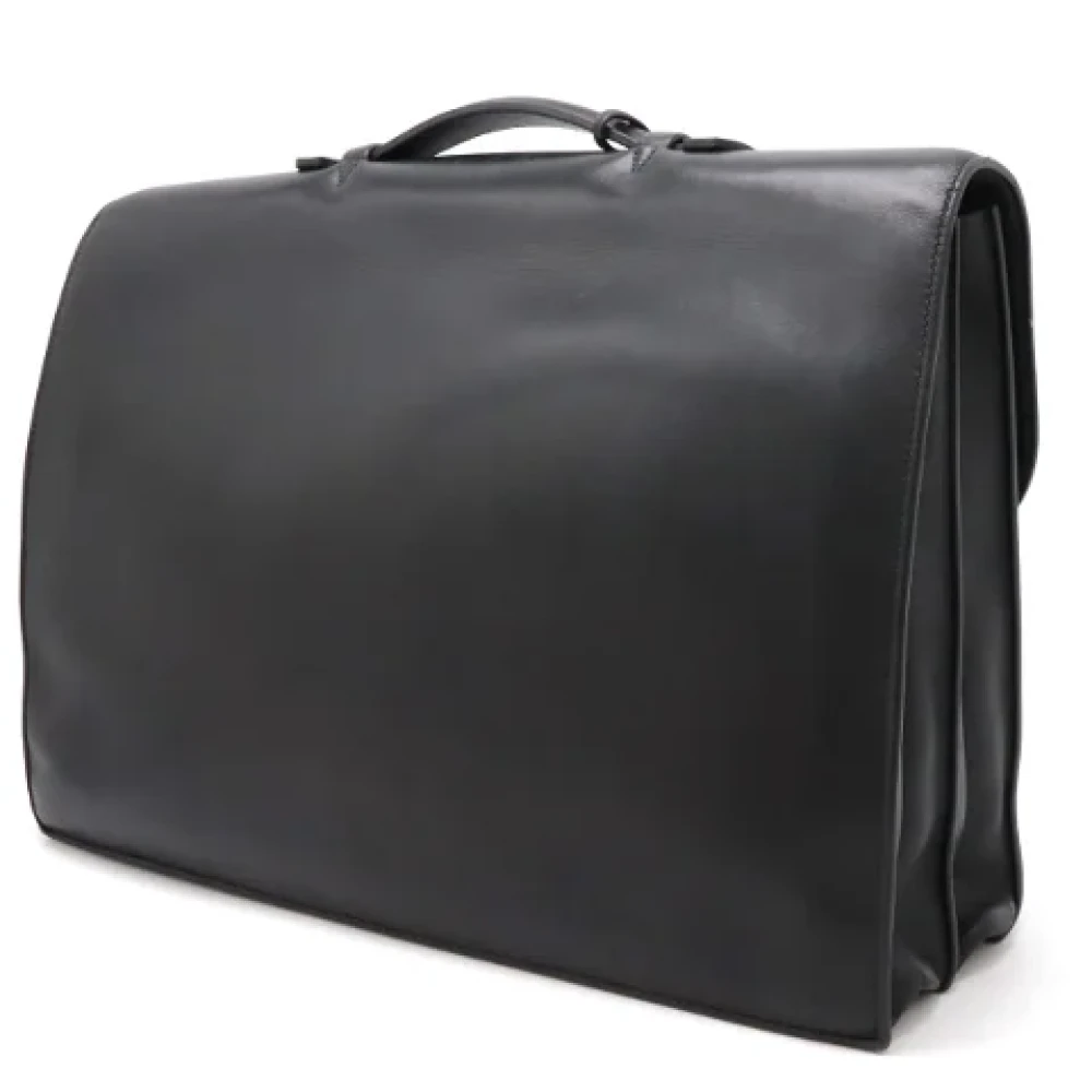 Hermès Vintage Pre-owned Leather briefcases Black Heren