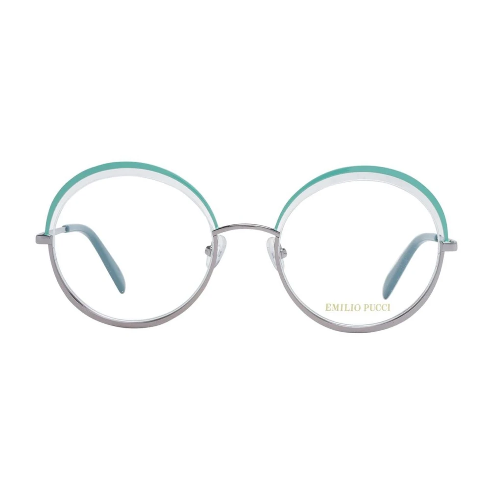 EMILIO PUCCI Groene Half-Rim Metalen Optische Monturen Green Dames