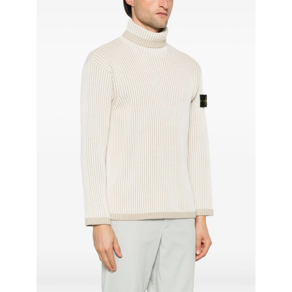Stone Island Gebreide Coltrui Trui Beige Heren