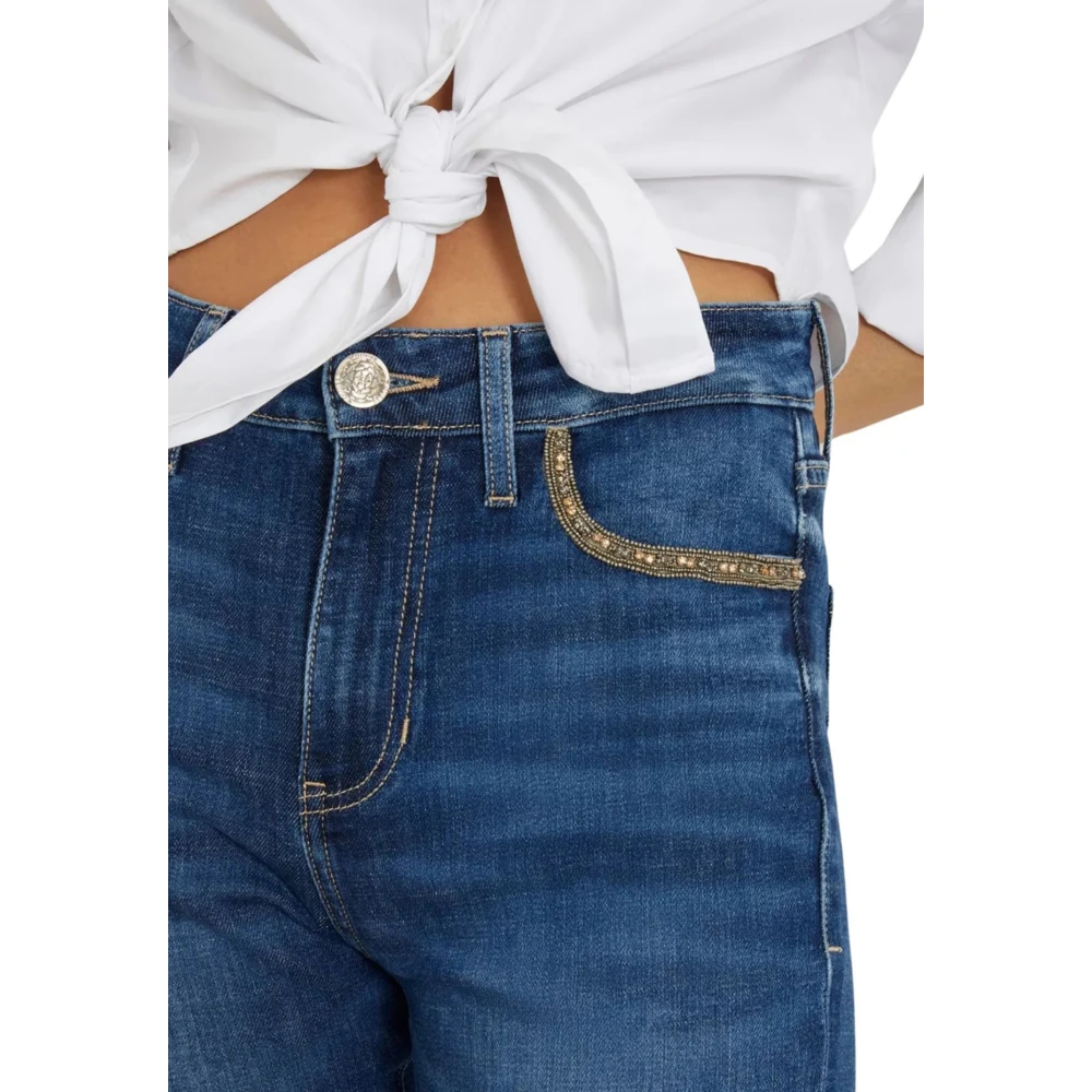 Guess Blauwe Katoenmix Jeans met Zakken Blue Dames