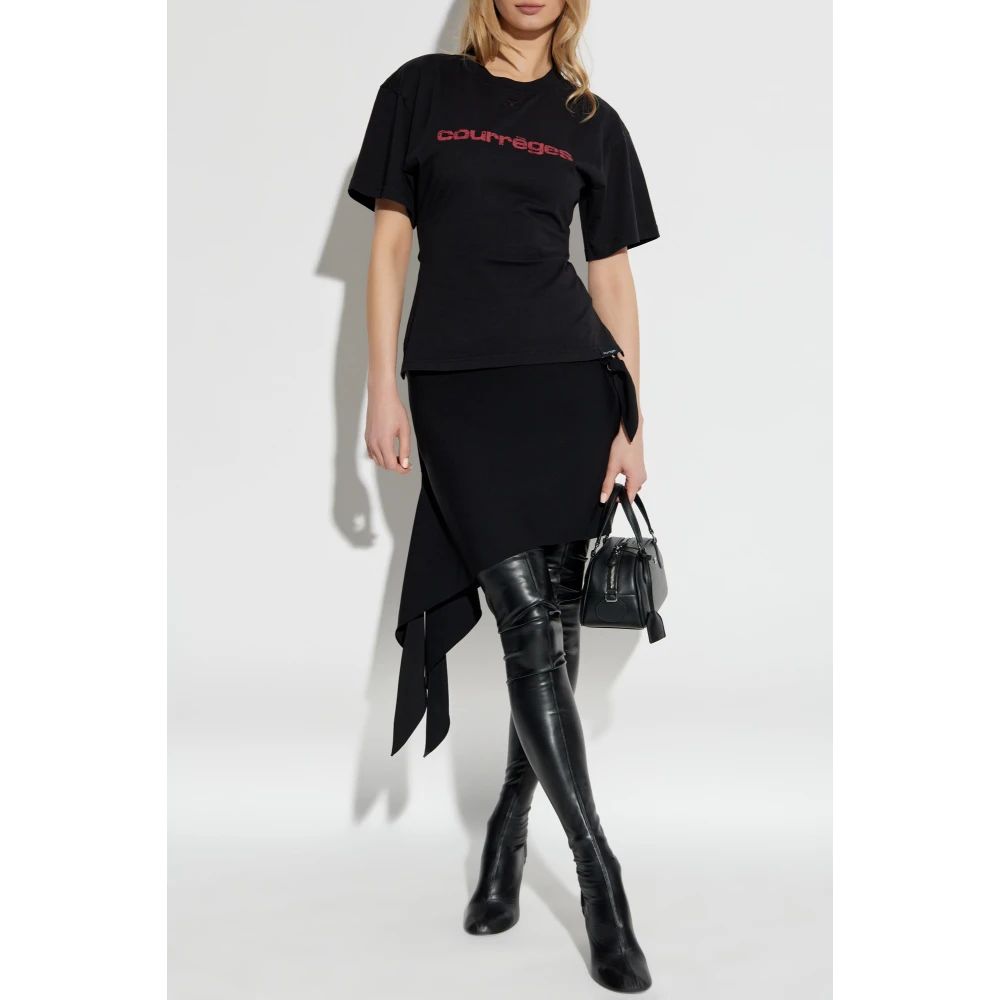Courrèges Rok met stropdas Black Dames