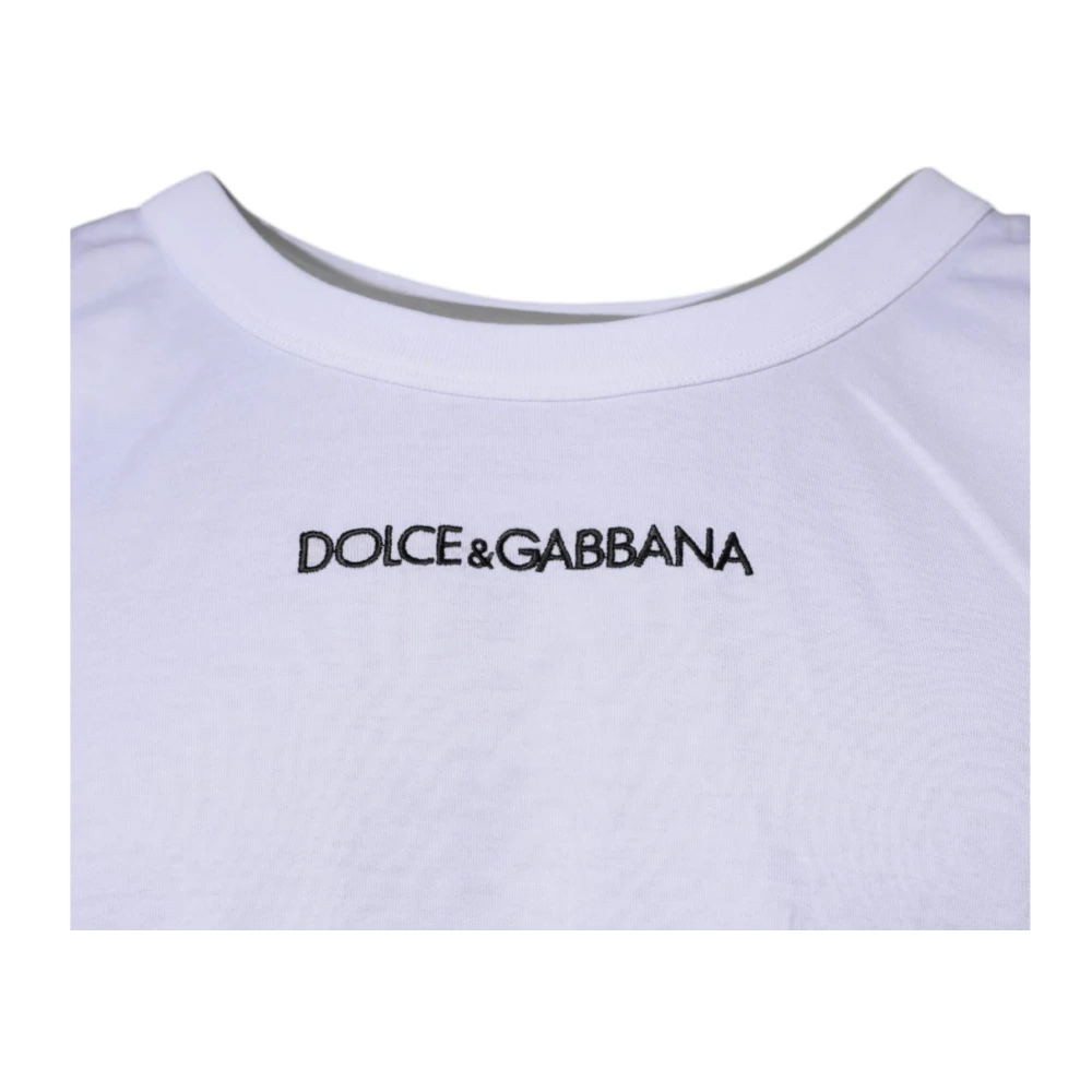 Dolce & Gabbana Witte Katoenen Logo Tanktop White Heren