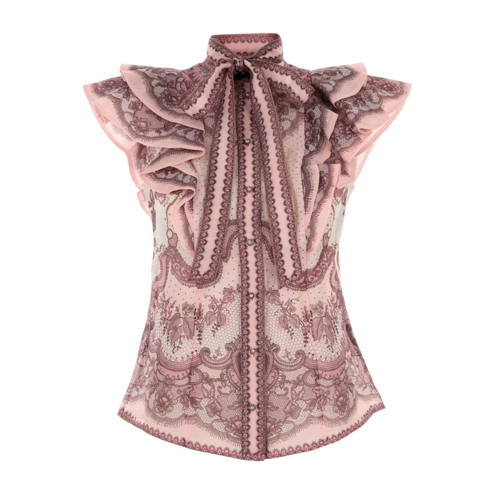 Zimmermann Gedrukte Linnenmix Crush Blouse Multicolor Dames