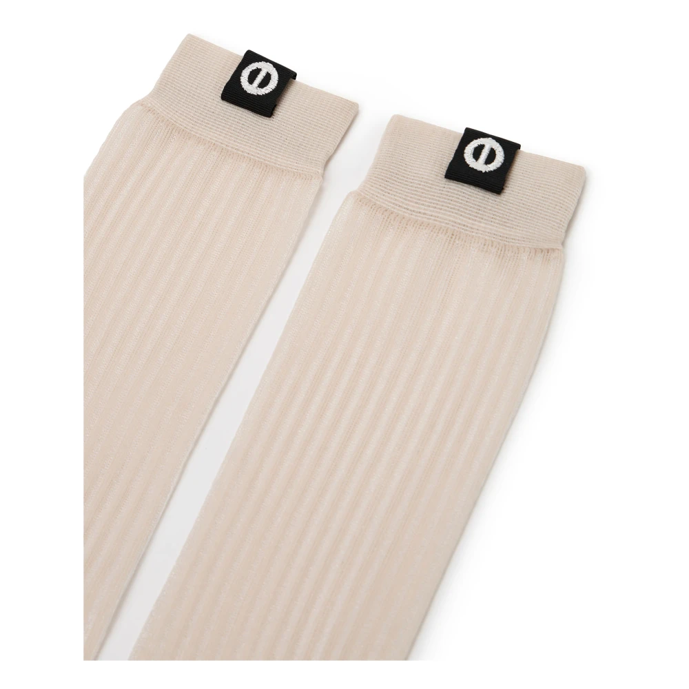 Iceberg Stoffige gekleurde strik sok met geborduurd logo monogram Beige Dames
