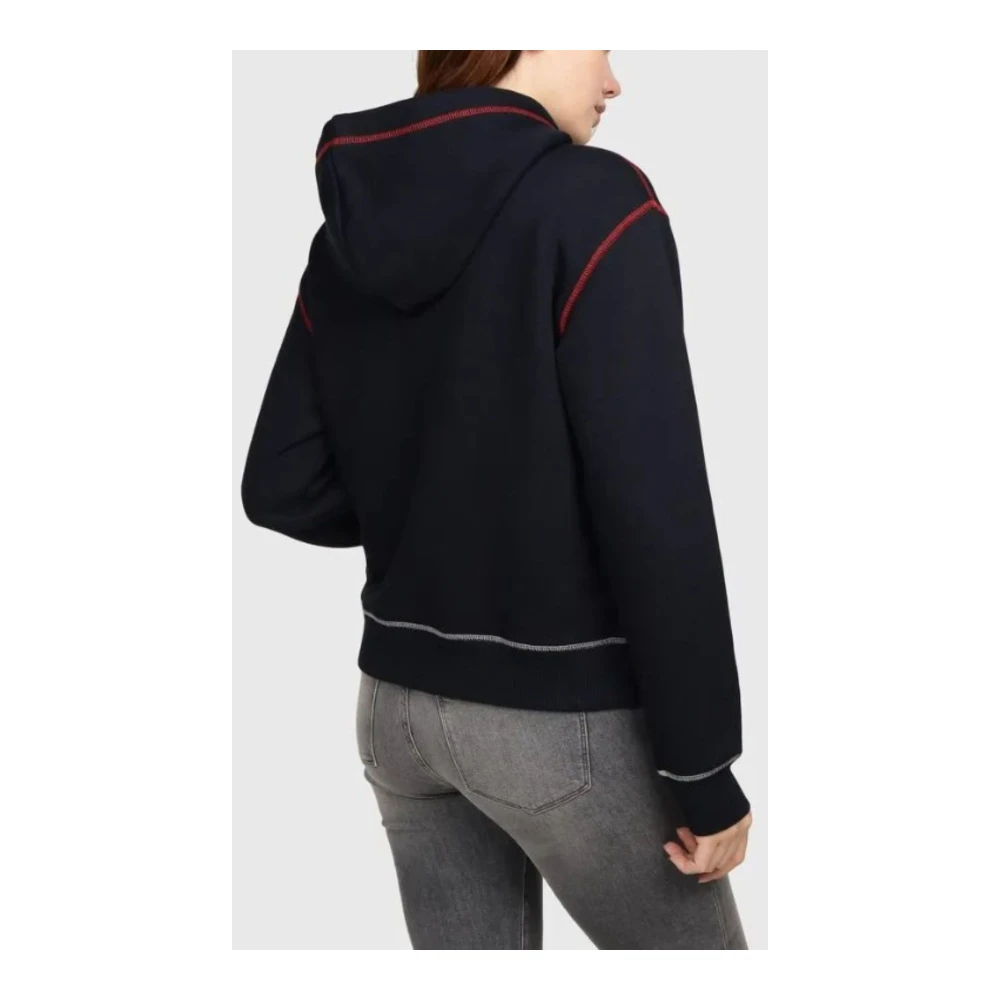 Tommy Hilfiger Moderne Globale Streep Hoodie Blue Dames
