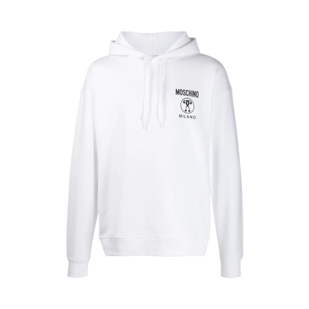 Moschino Witte Sweatshirt met Dubbel Vraagteken White Heren
