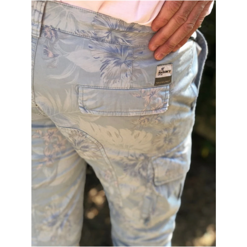 Mason's Cargo Broek met Bloemenprint Gray Heren
