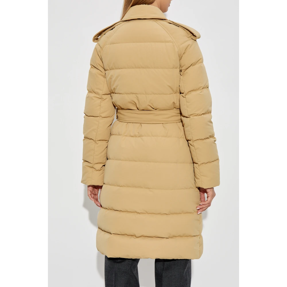 Burberry Donsjack met taille riem Beige Dames