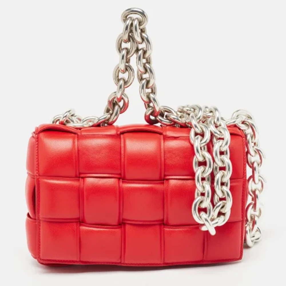 Bottega Veneta Vintage Pre-owned Leather shoulder-bags Red Dames
