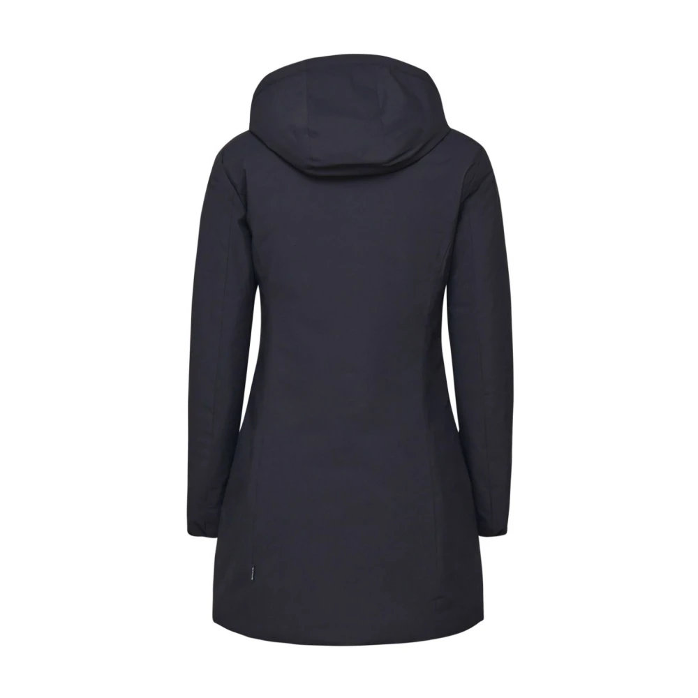 Save The Duck Zwarte winddichte eendjas met afneembare capuchon Black Dames