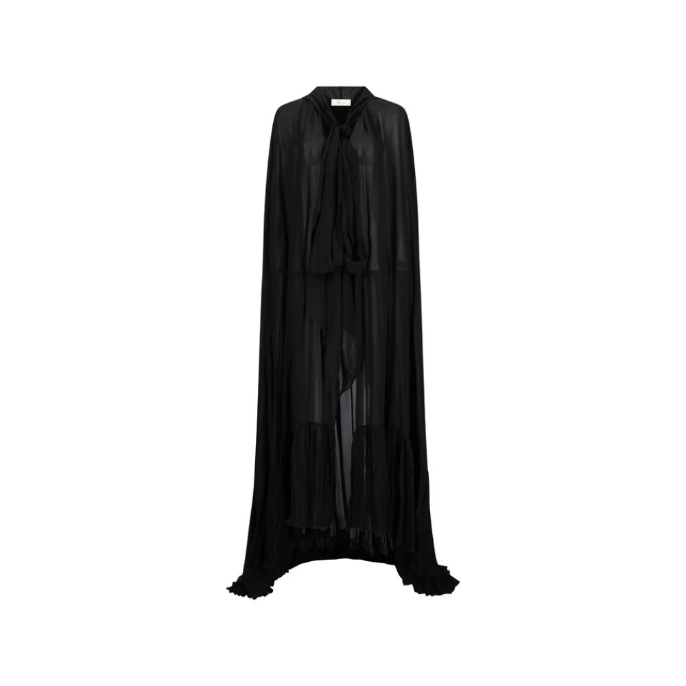 Blumarine Women's Black Ponchos, Xs, Georgette Cape