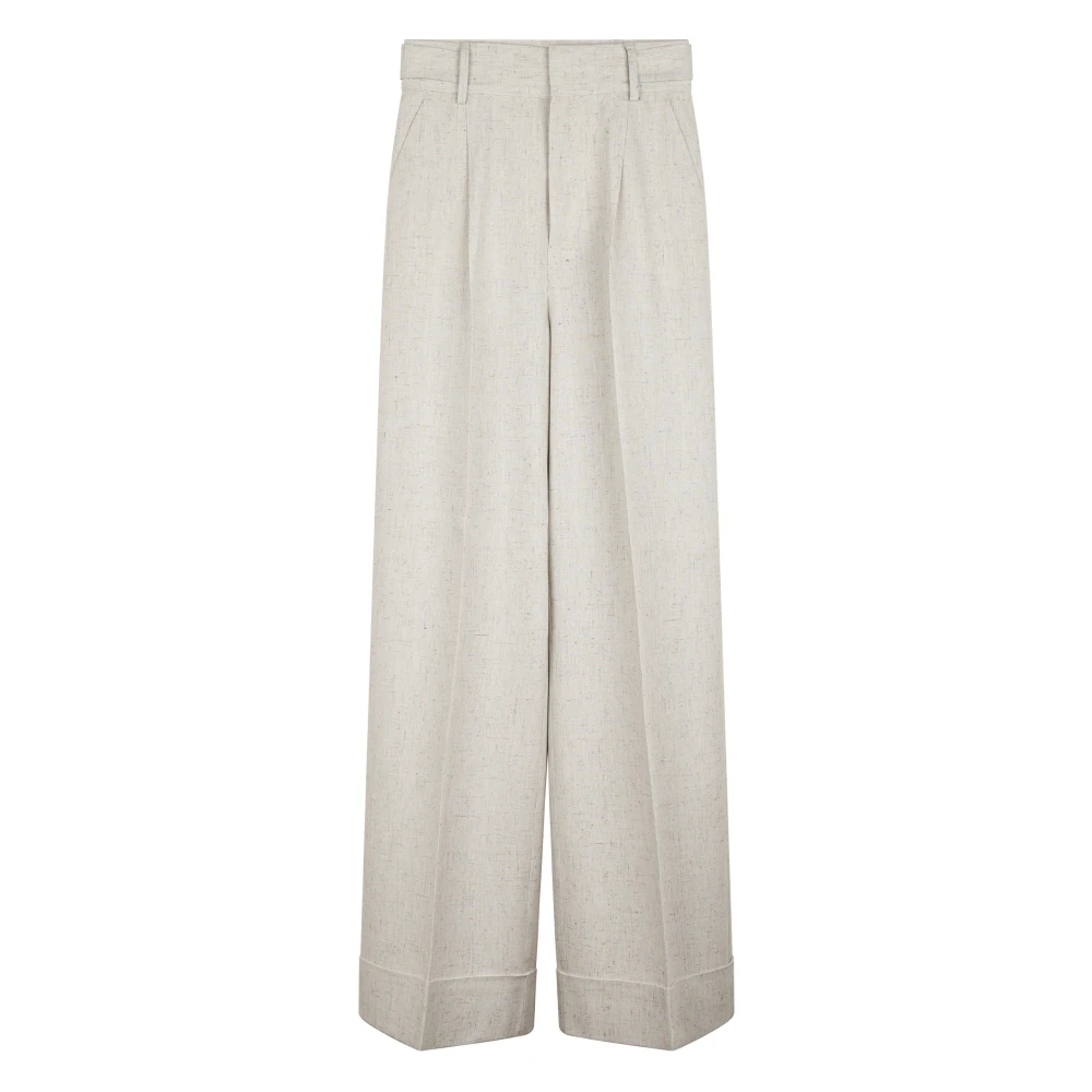 Alberta Ferretti Women's White Wide Trousers, S, Wide Trousers