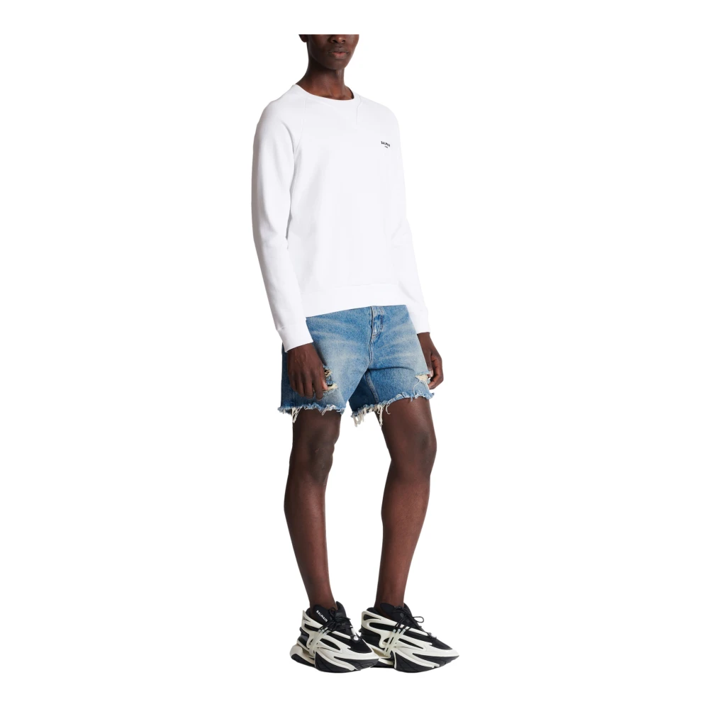 Balmain Paris flocked sweatshirt White Heren