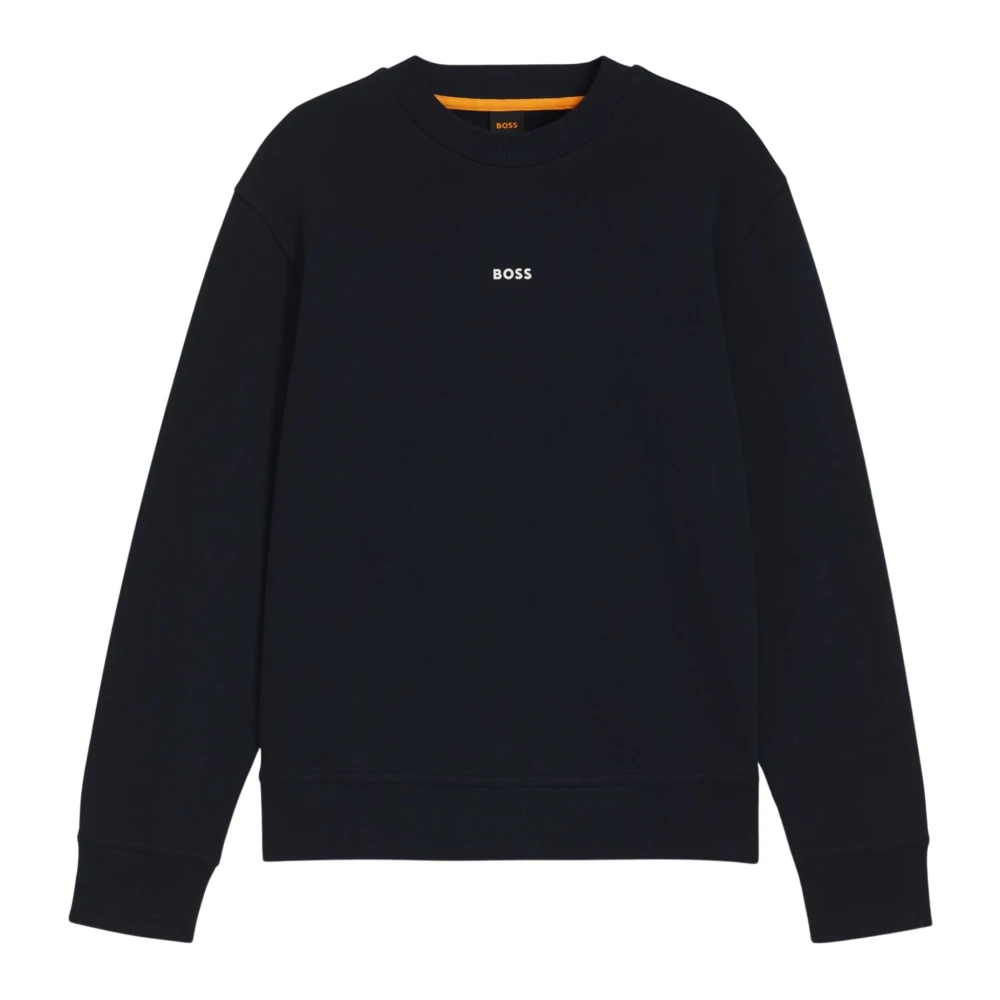 Hugo Herren Blau Bequemer French Terry Crewneck Sweatshirt