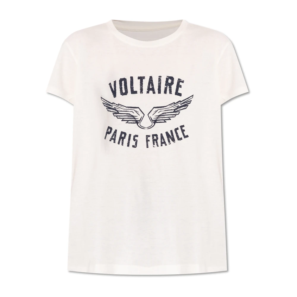 Zadig & Voltaire T-shirt `Walk` Beige Dames