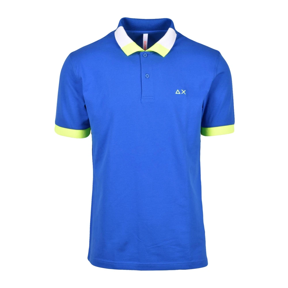 Sun68 Katoen Elastaan Polo Shirt Blue Heren
