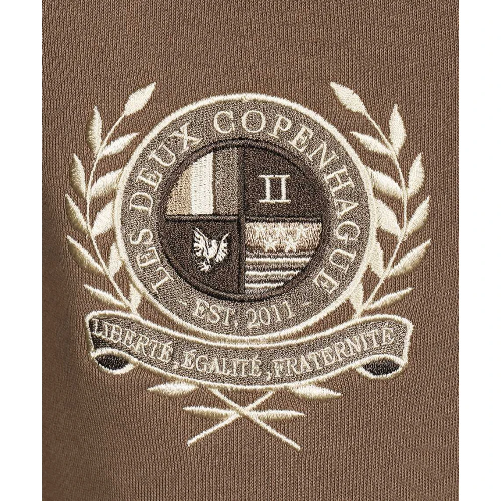 Les Deux Katoenen trainingsbroek met logodetail Brown Heren