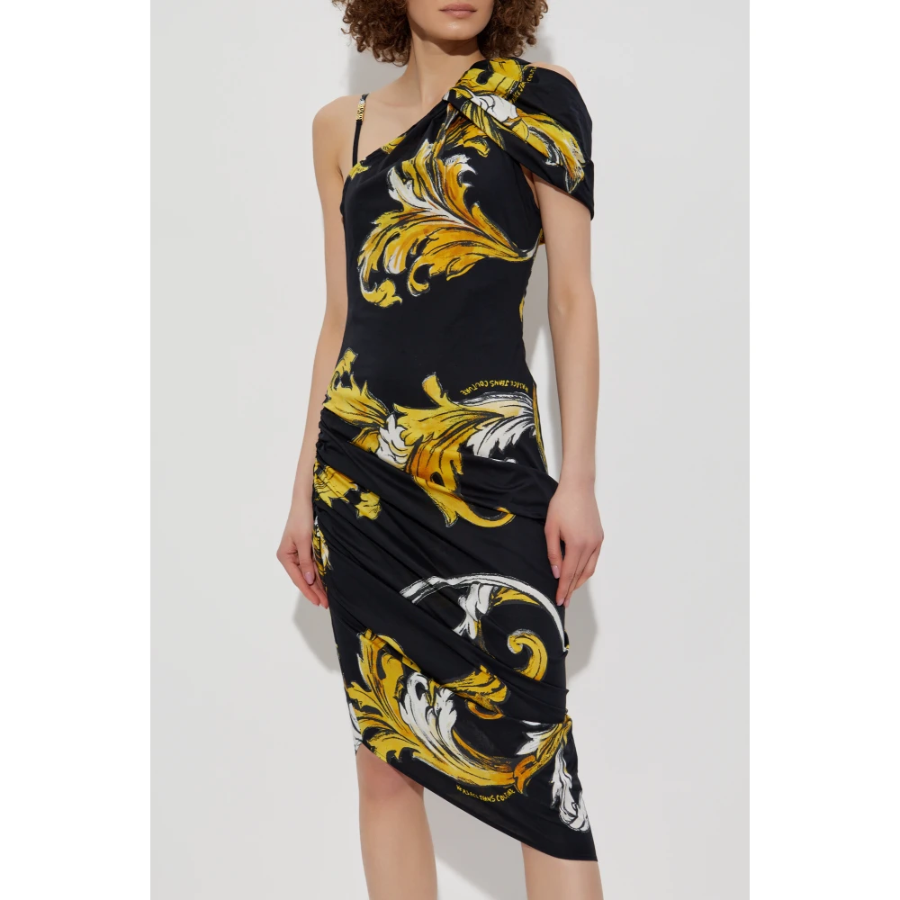Versace Jeans Couture Jurk met Barocco-print Black Dames