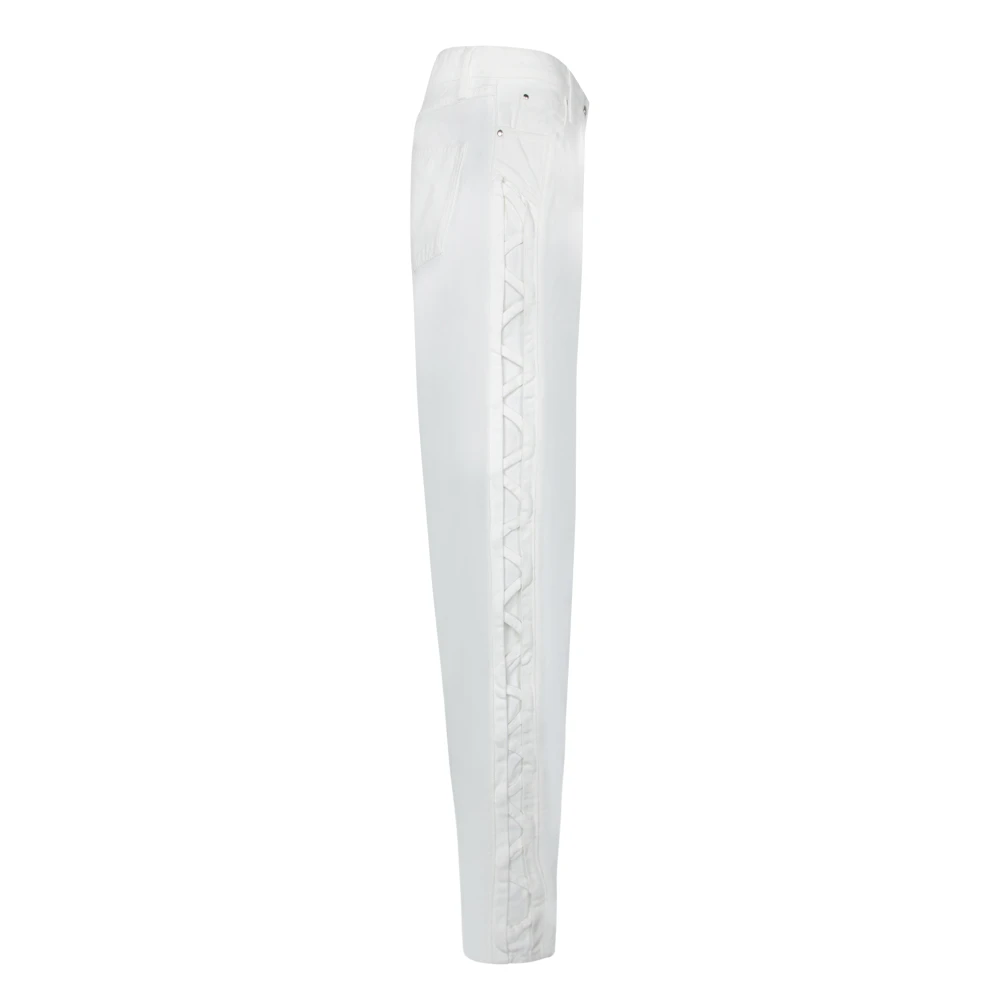 IRO Moderne hoge taille broek met riemlussen White Dames