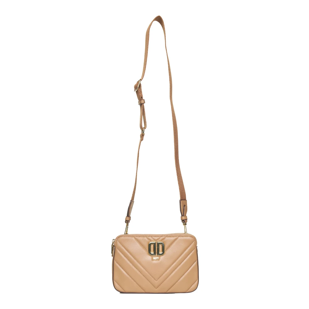 DKNY Gewatteerde Crossbody Tas met Delphine Ontwerp Beige Dames