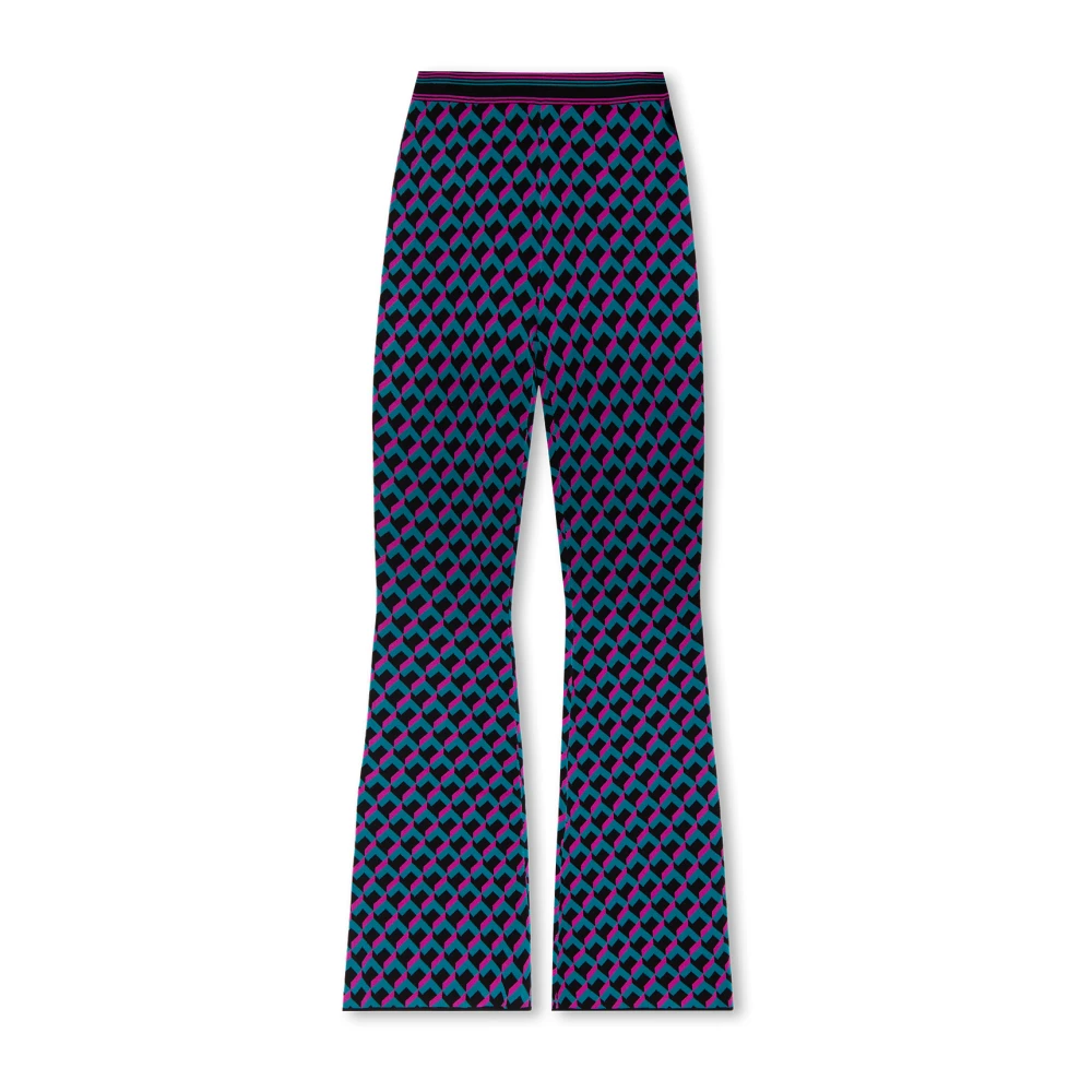 Diane Von Furstenberg Hatti broek met geometrisch patroon Blue Dames
