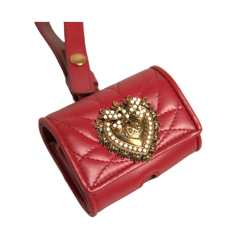 Dolce & Gabbana Rood leren hartvormig AirPod-hoesje Red Dames
