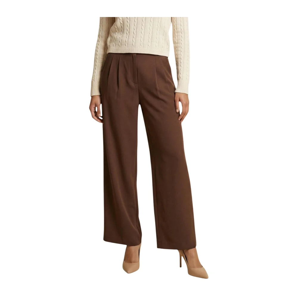 Only Women's Brown Wide Trousers, L L32, Wide Leg Tailored Trousers