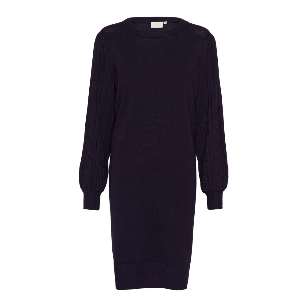 Kaffe Paarse Gebreide Jurk met Pofmouwen Purple Dames