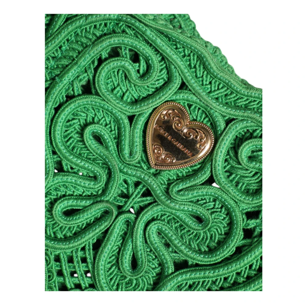 Dolce & Gabbana Groene Kant Tote Tas met Goud Green Dames
