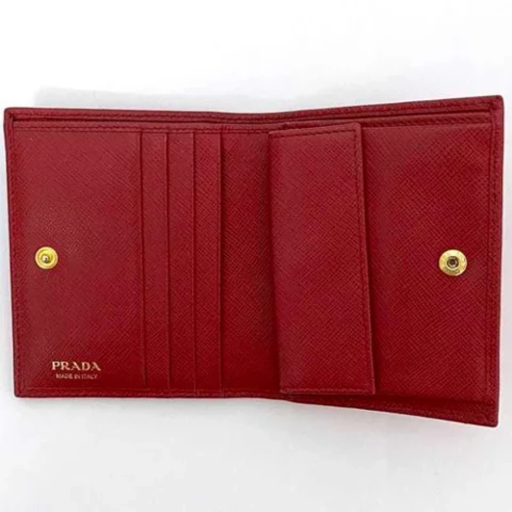 Prada Vintage Pre-owned Leather wallets Red Dames