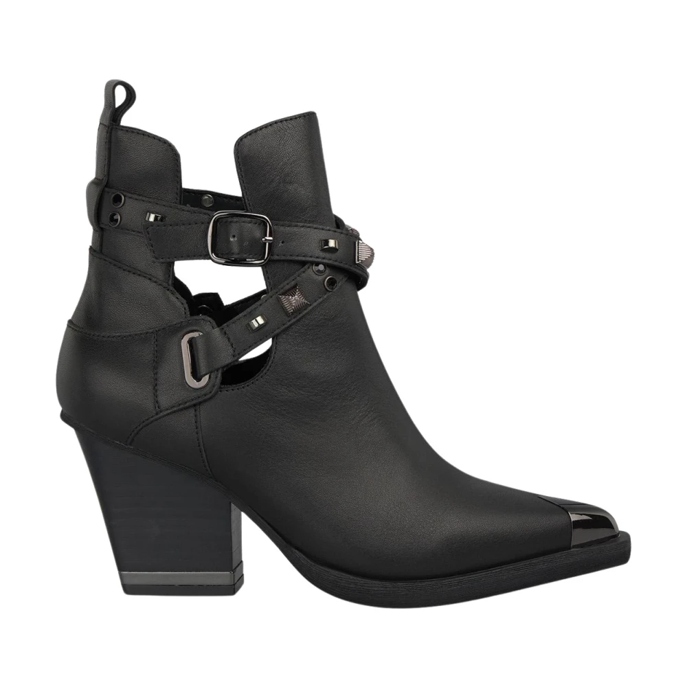 Alma En Pena Women's Black Studded And Buckle Bootie
