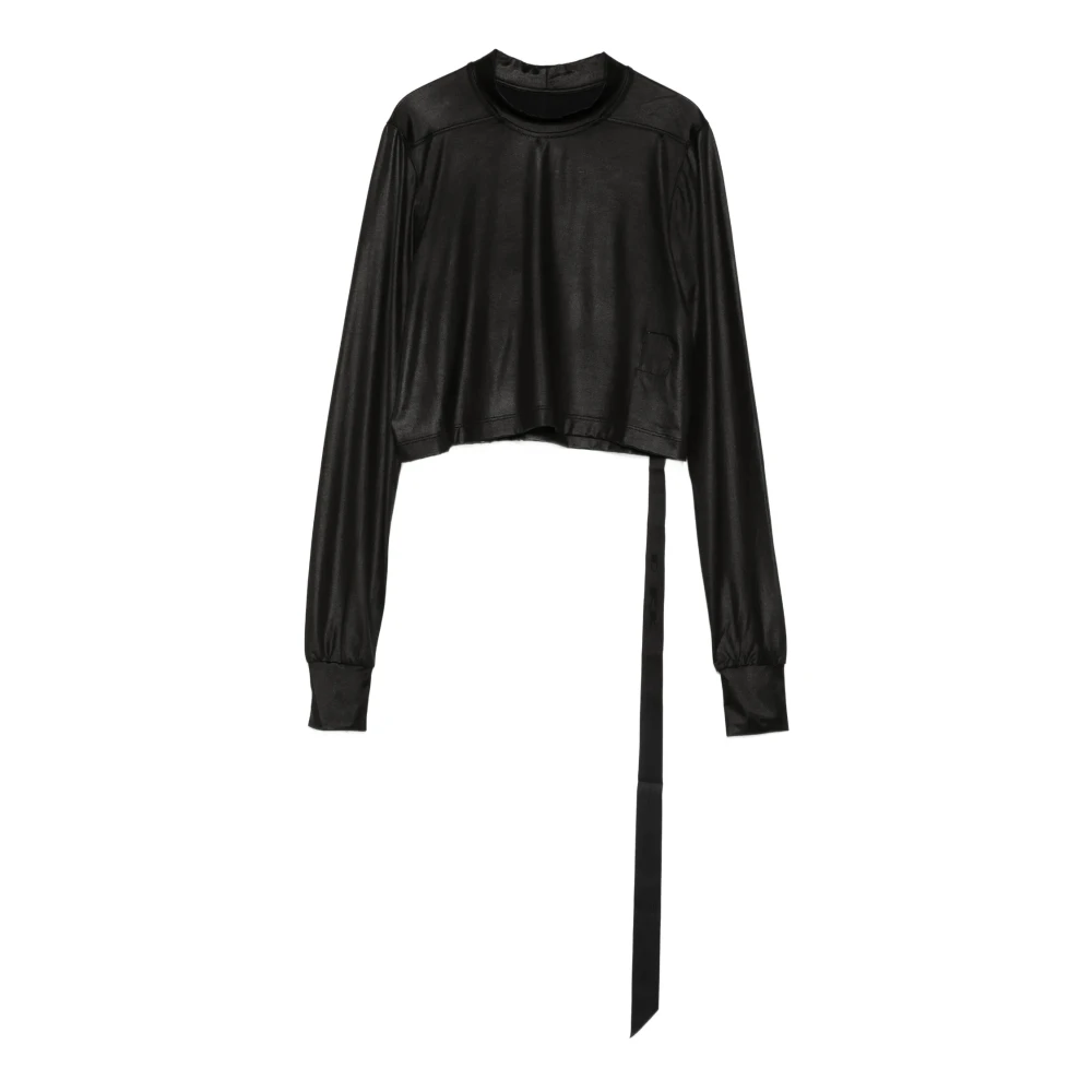 Rick Owens Black Sweatshirts, Female, M, Cropped T-Shirt
