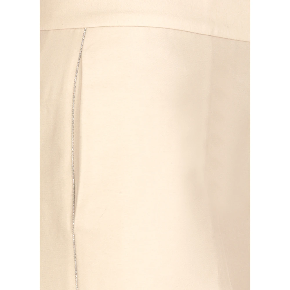 Fabiana Filippi Beige Katoen Zijden Broek Zijzakken Beige Dames
