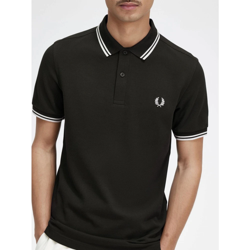 Fred Perry Groen Nacht Wit Sneeuw Katoen Polo Green Heren