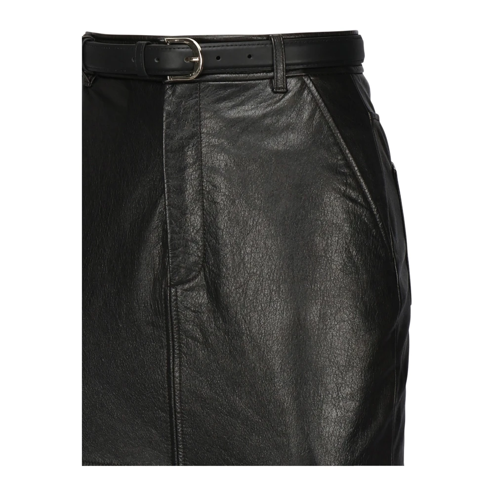 Self Portrait Zwarte rok met riem en zakken Black Dames